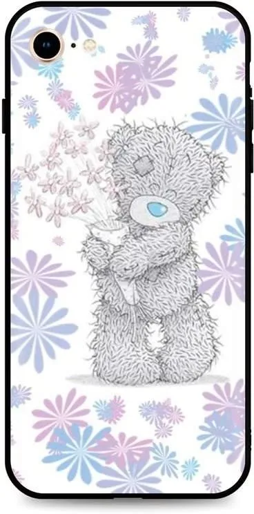 Kryt na mobil TopQ iPhone SE 2020 silikón Floral Teddy 49290