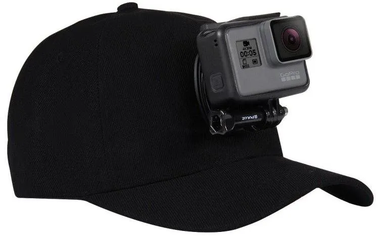 Príslušenstvo pre akčnú kameru Puluz PU195 šiltovka s držiakom pre športovú kameru, čierna