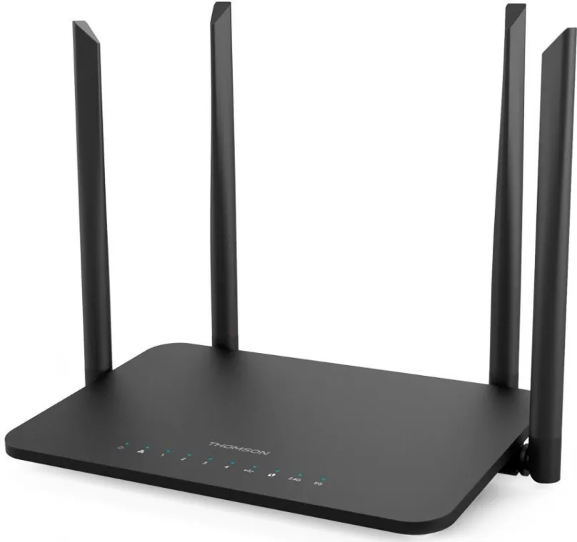 WiFi router Thomson THWR1200, WiFi 5, štandard 802.11s/b/g/n/ac, maximálna rýchlosť Wi-Fi
