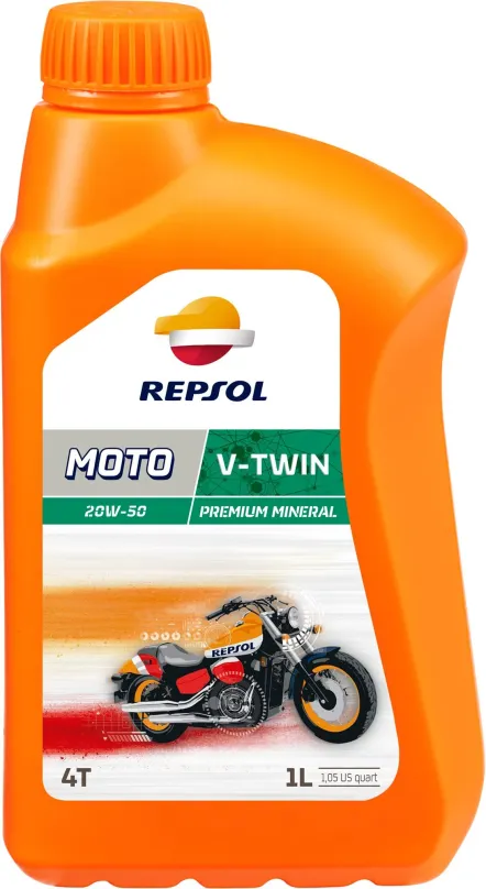 Motorový olej REPSOL MOTO V-TWIN 4T 20W-50 1l, 20W-50, minerálny, pre 4-taktné motory, API