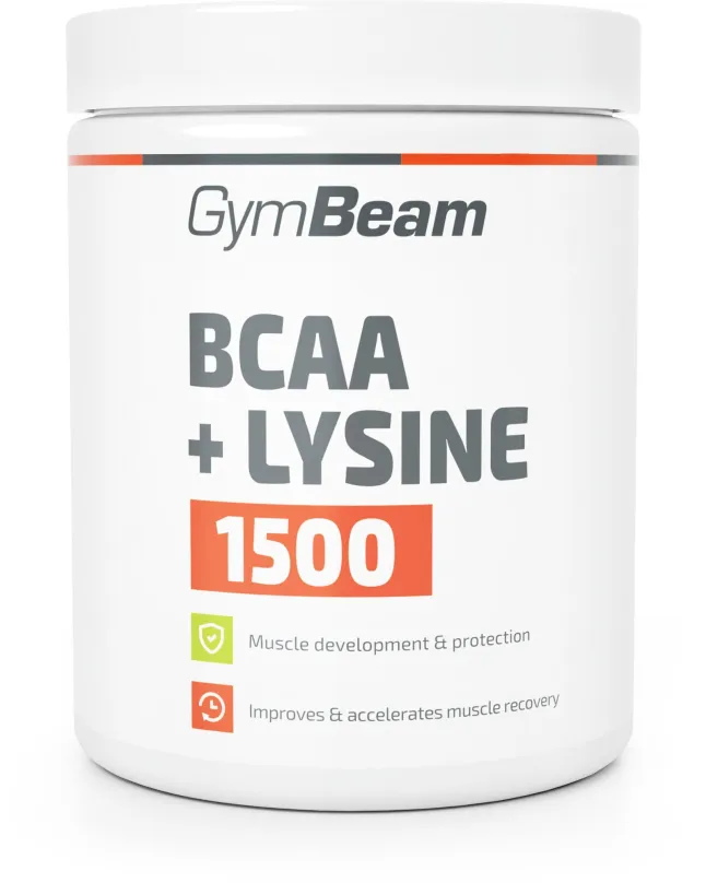 Aminokyseliny GymBeam BCAA 1500 + Lysine, 300 tab, BCAA a lyzín, bez príchuti, 300 tabliet