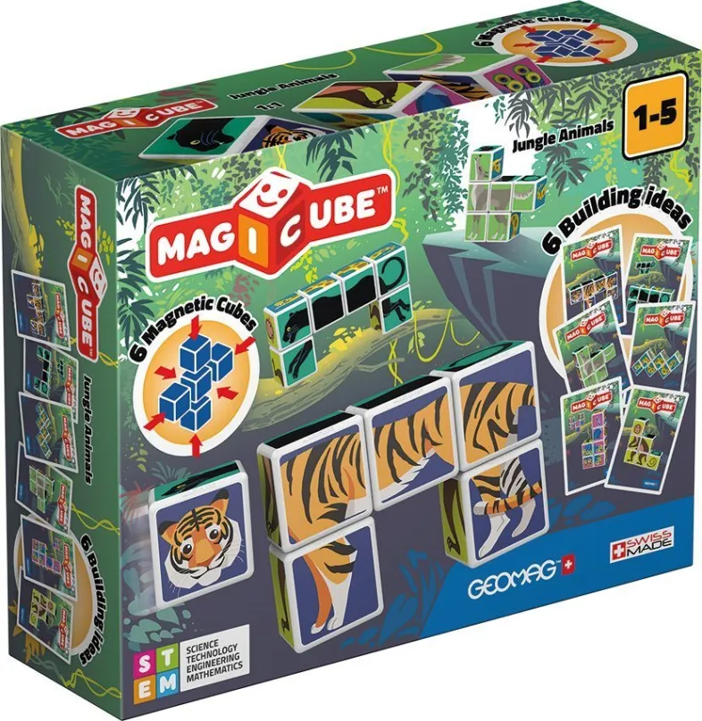 Magnetická stavebnica Magicube Jungle animals