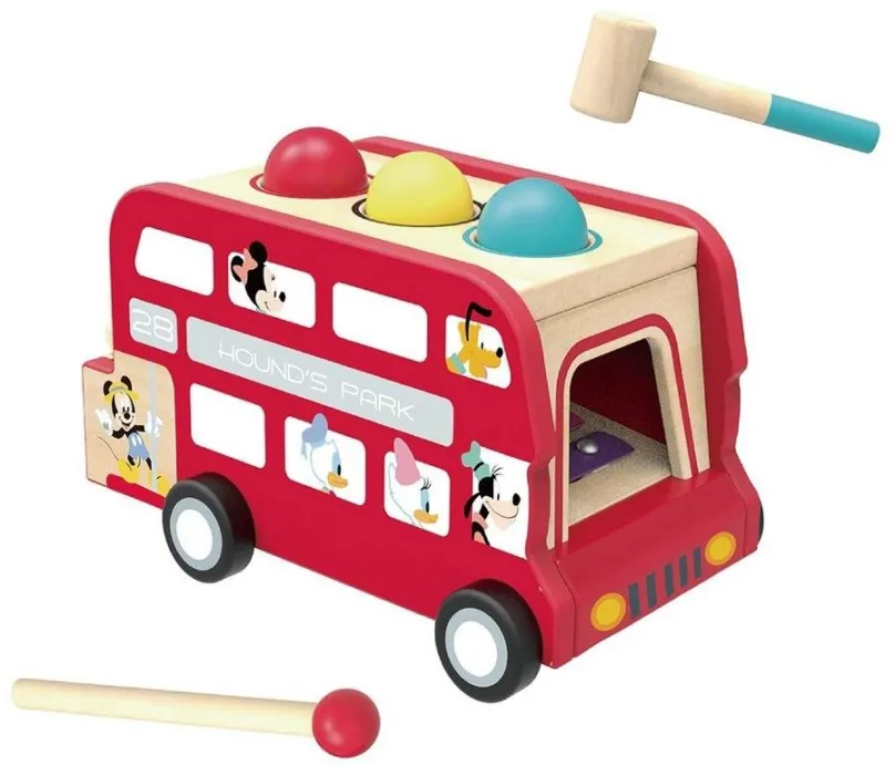 Zatĺkačka Mickey autobus zatĺkačka s xylofónom, 31 x 17 x 17,5 cm