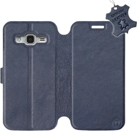 Kryt na mobil Flip puzdro na mobil Samsung Galaxy J3 2016 - Modré - kožené - Blue Leather