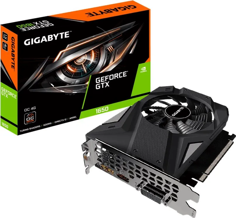 Grafická karta GIGABYTE GeForce GTX 1650 D6 OC 4G, 4 GB GDDR6 (12000 MHz), NVIDIA GeForce