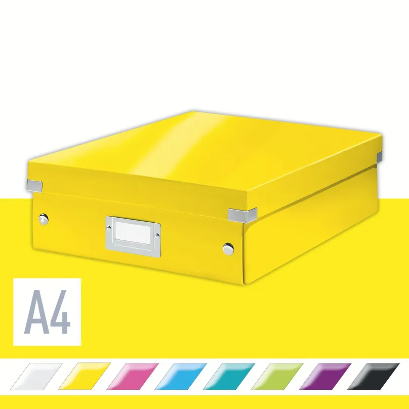 Archivačná krabica LEITZ WOW Click & Store A4 28.1 x 10 x 37 cm, žltá