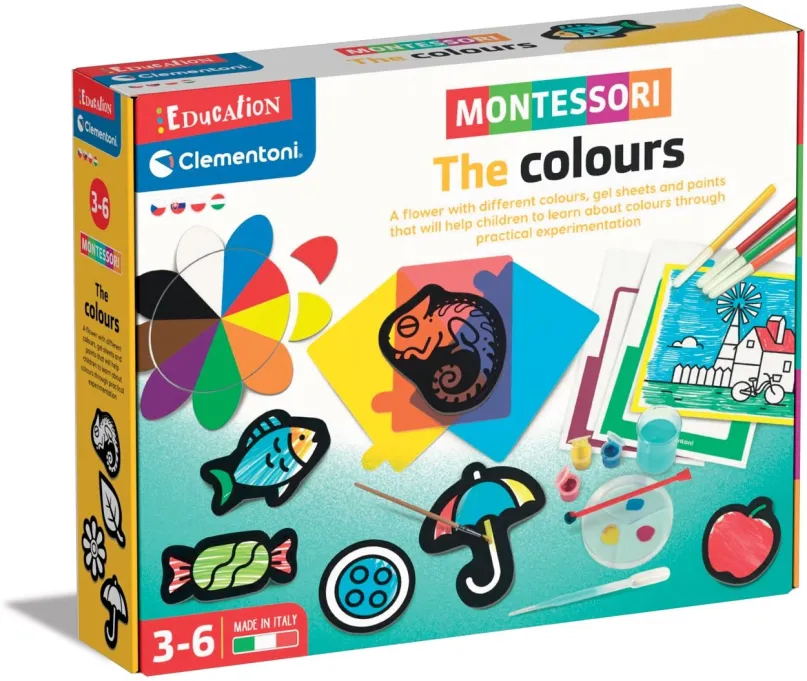Interaktívna hračka Montessori objavovanie farieb