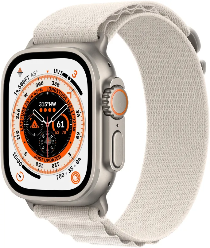 Chytré hodinky Apple Watch Ultra 49mm titánové púzdro s hviezdne bielym alpským ťahom - Large