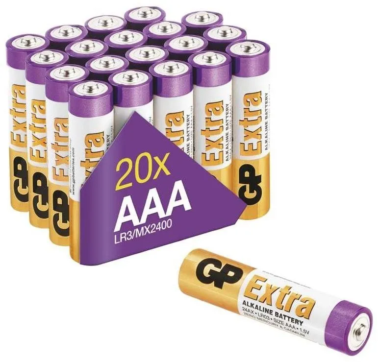 Jednorazová batéria GP Alkalická batéria GP Extra AAA (LR03), 20 ks