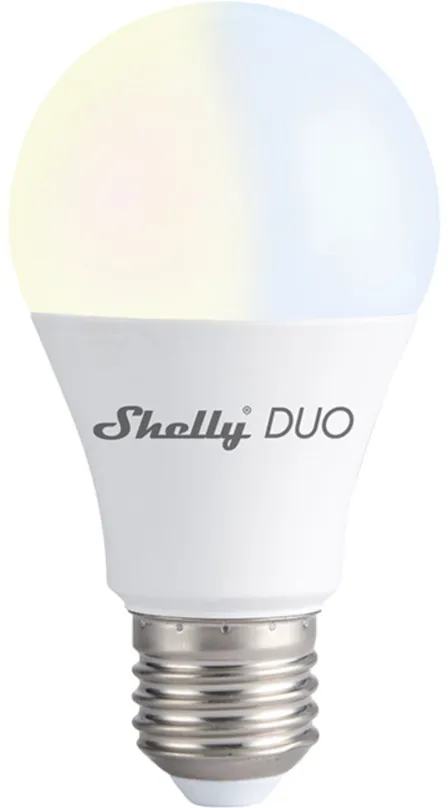 LED žiarovka Shelly DUO, stmievateľná žiarovka 800 lm, závit E27, nastaviteľná teplota bielej, WiFi