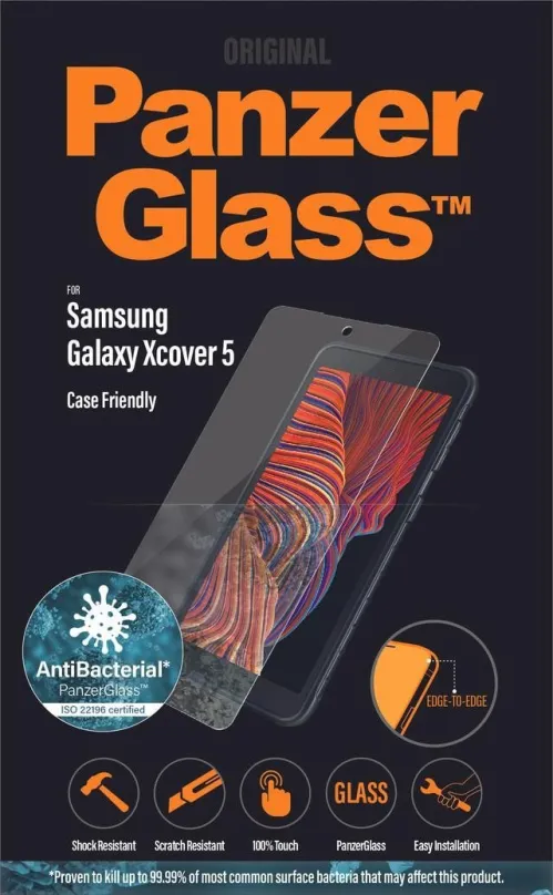 Ochranné sklo PanzerGlass Edge-to-Edge Antibacterial pre Samsung Galaxy Xcover 5