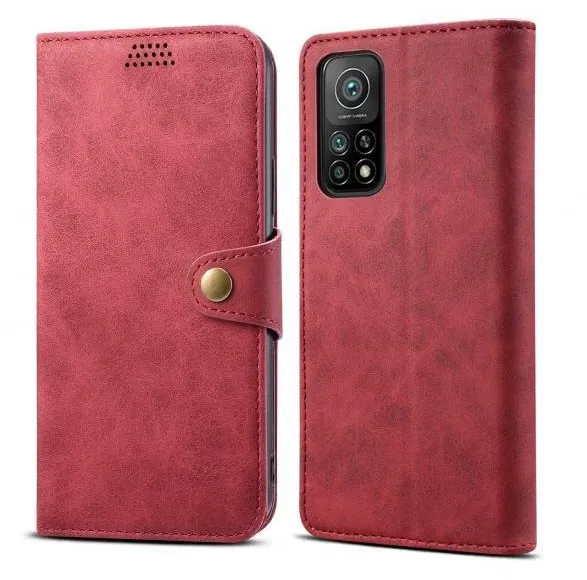 Puzdro na mobil Lenuo Leather pre Xiaomi Mi 10T/10T Pro, červené