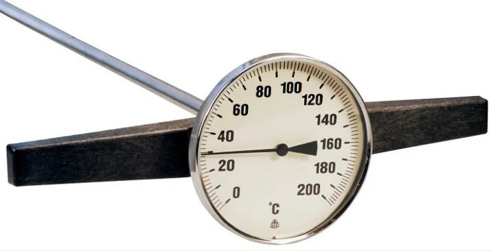 Vpichový tyčový teplomer - 150 cm - rozsah 0 až +200 ° C