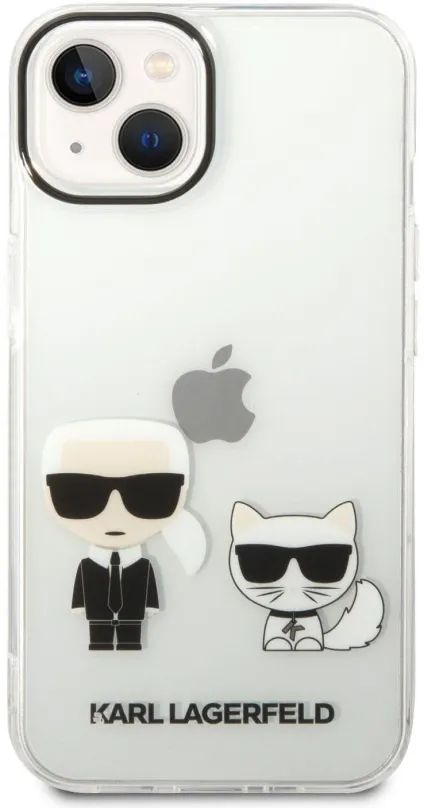 Kryt pre mobil Karl Lagerfeld PC/TPU Ikonik Karl and Choupette Zadný Kryt pre iPhone 14 Plus Transparent