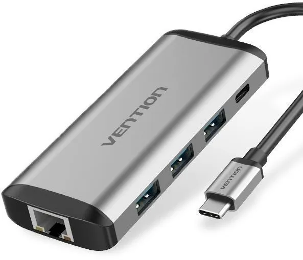 Replikátor portov Vention Type-C (USB-C) na HDMI + 3x USB3.0 + TF + SD + RJ45 + 3.5mm + PD