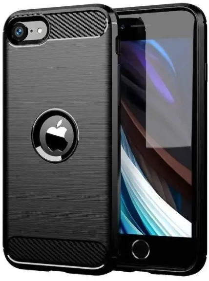 Kryt na mobil Forcell iPhone SE 2020 silikón čierny 49421