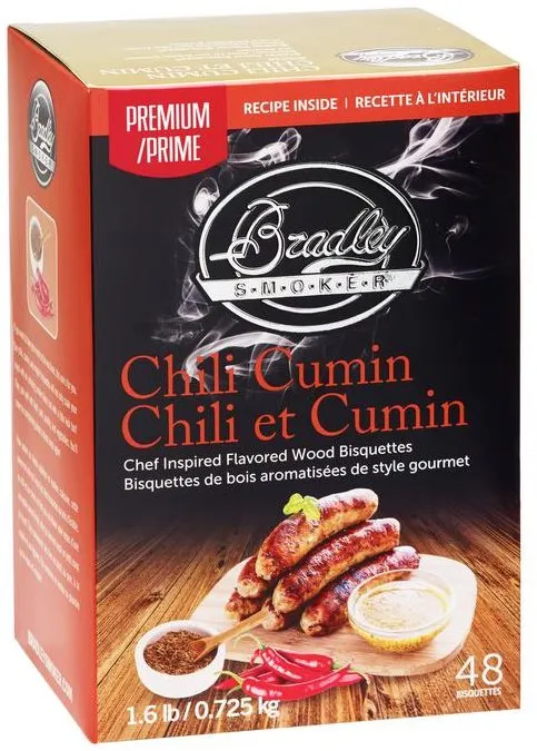 Grilovacie brikety Bradley Smoker - Brikety Premium Chilli Cumin 48ks