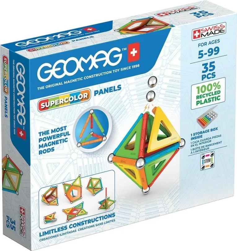 Stavebnica Geomag - Supercolor recycled 35 pcs