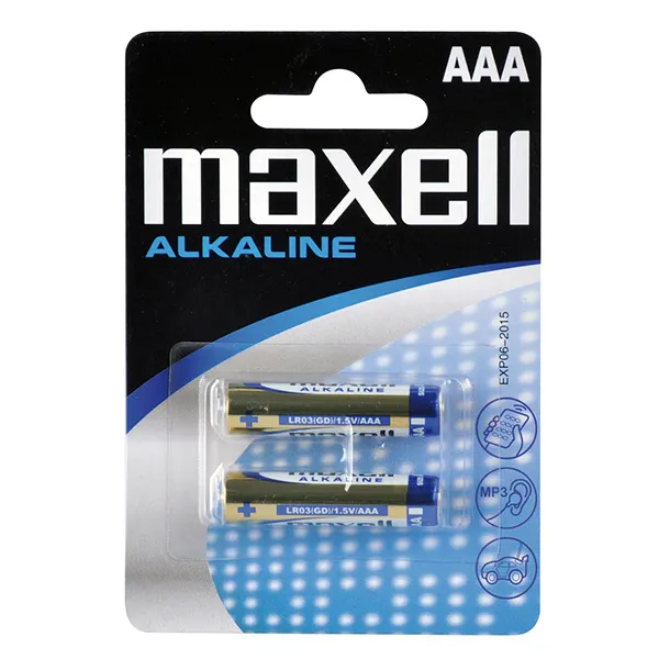 Batéria alkalická, LR-3, AAA, 1.5V, Maxell, blister, 2-pack