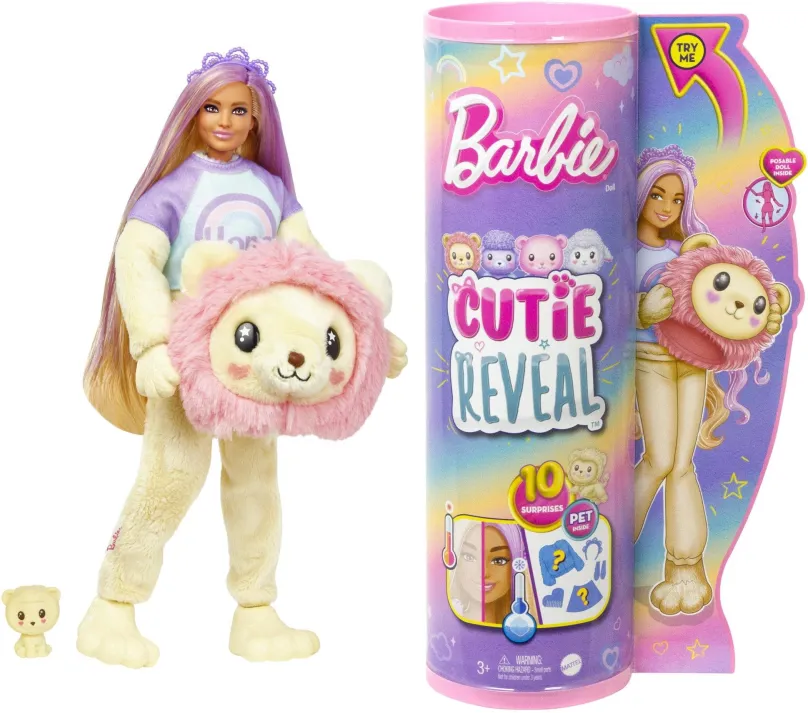 Bábika Barbie Cutie Reveal Barbie pastelová edícia - Lev