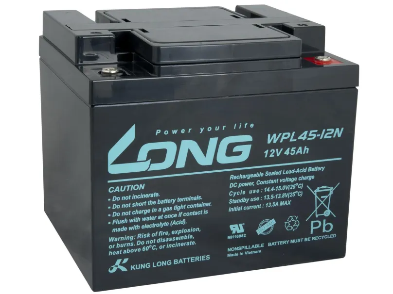 Batéria pre záložné zdroje LONG batéria 12V 45Ah M6 LongLife 12 rokov (WPL45-12N)