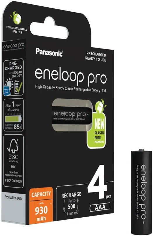 Nabíjacie batérie Panasonic eneloop HR03 AAA 4HCDE/4BE PRE N