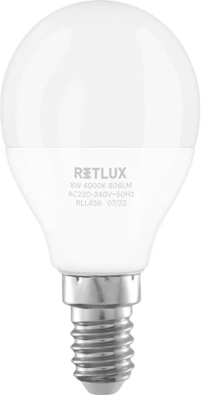 LED žiarovka RETLUX RLL 436 G45 E14 miniG 8W CW