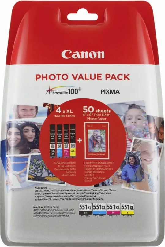 Cartridge Canon XL CLI-551 C / M / Y / BK PHOTO VALUE Multi Pack