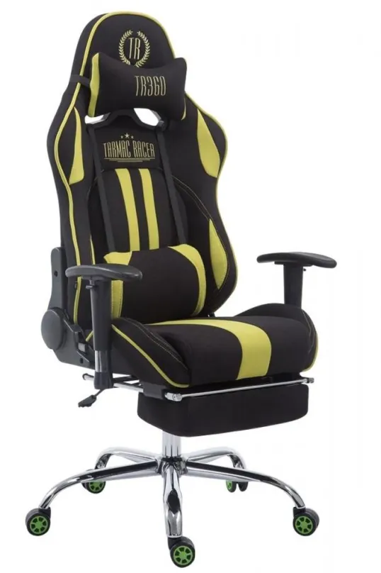 Herná stolička BHM GERMANY Racing Limit, textil, čierna / zelená