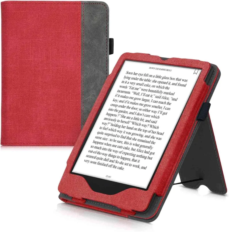 Púzdro na čítačku kníh KW Mobile - Double Leather - KW5626102 - Púzdro pre Amazon Kindle Paperwhite 5 (2021) - grey, red