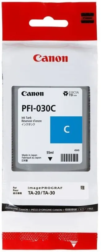 Cartridge Canon PFI-030C azúrová