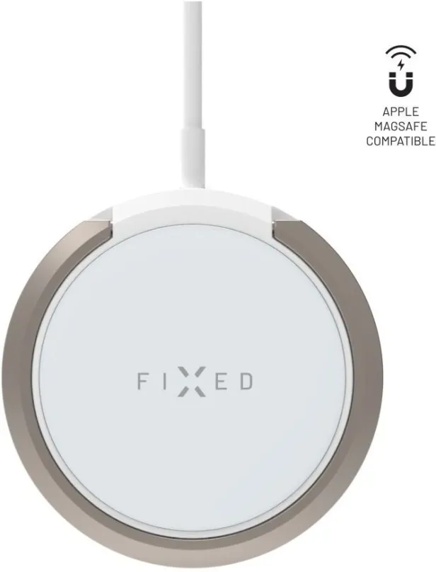 Bezdrôtová nabíjačka FIXED MagPad 2 s podporou uchytenia MagSafe a stojanom 15W biela
