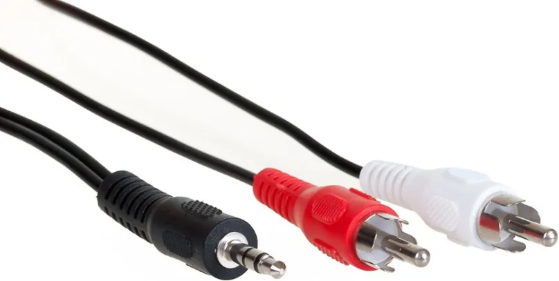 KAM050 - stereo audio kábel s konektormi 3,5 mm Jack - 2 x RCA, dĺžka 5,0 m
