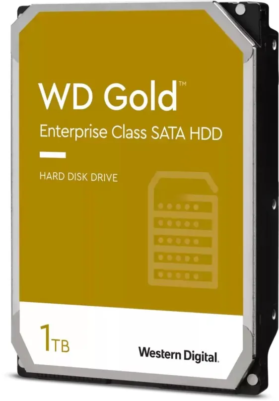Pevný disk WD Gold 1TB, 3.5", SATA III, maximálna rýchlosť prenosu 184 MB/s, cache 12