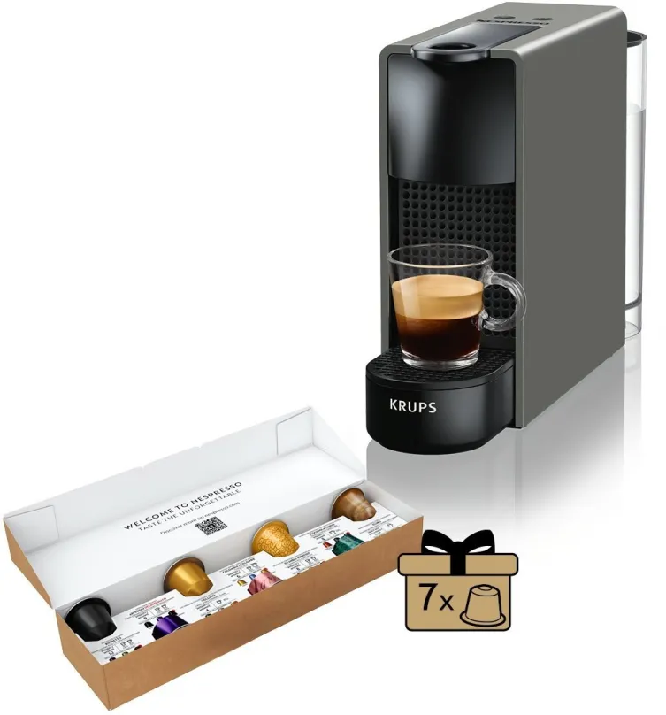 Kávovar na kapsule NESPRESSO Krups Essenza Mini XN1108, tlak 19 bar, príkon 1200 W, objem