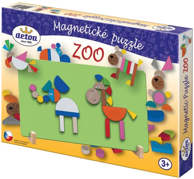 Puzzle Detoa Drevené hračky - Magnetické puzzle ZOO