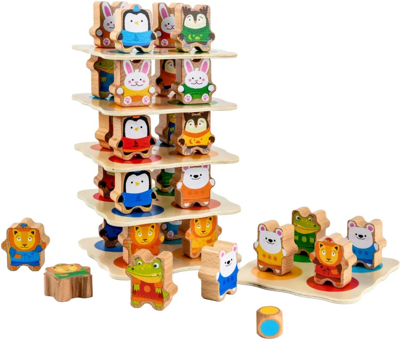 Stolová hra Lucy & Leo 284 Zvieracia veža - drevená herná sada