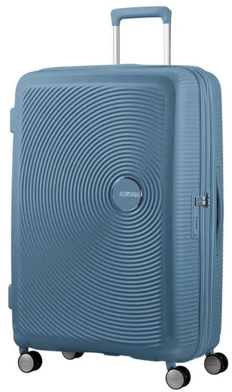 Cestovný kufor American Tourister Soundbox Spinner 77 Exp Stone Blue