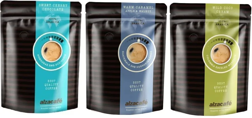 Káva AlzaCafé Bundle na filter, zrnková, 250g; 3x