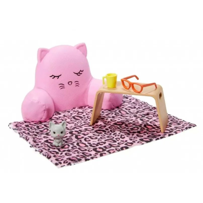 Barbie Zvieratko s doplnkami - Mačka a piknik v posteli, Mattel GRG57