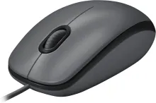 Myš Logitech Mouse M100 sivá, drôtová, optická, symetrická, pripojenie cez USB, veľkosť