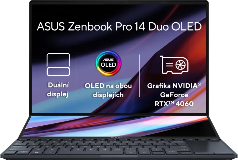 Notebook ASUS Zenbook Pro 14 Duo OLED UX8402VV-OLED037X Tech Black celokovový + 3 mesiace Adobe Creative Cloud