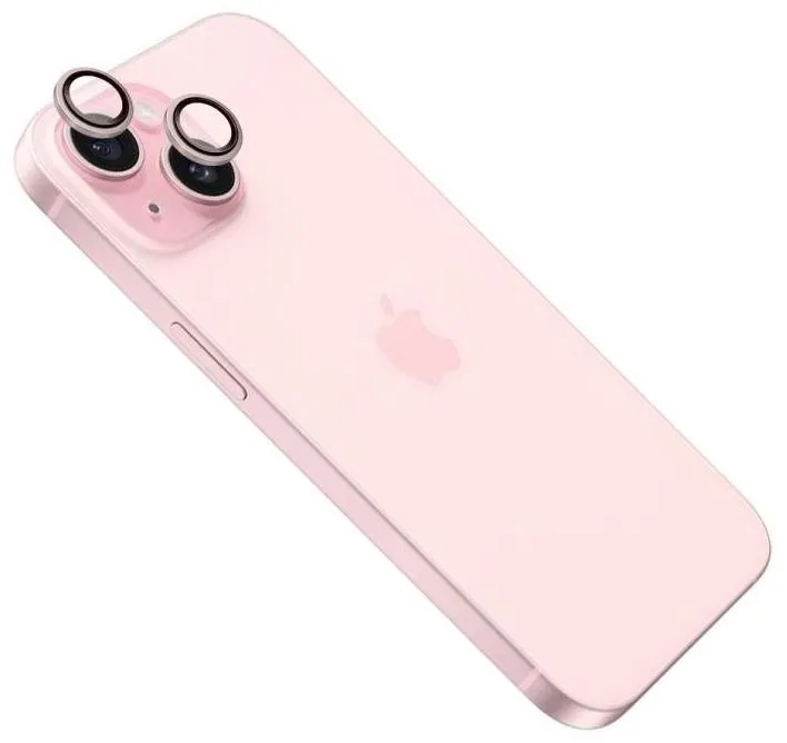 Ochranné sklo FIXED Camera Glass pre Apple iPhone 15/15 Plus ružová