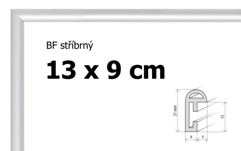 BFHM Plastový rám 13x9cm - strieborný