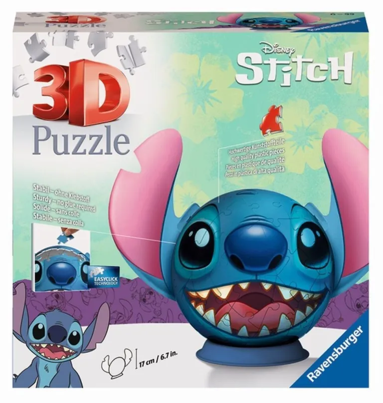 3D puzzle Puzzle-Ball Disney: Stitch s ušami 72 dielikov