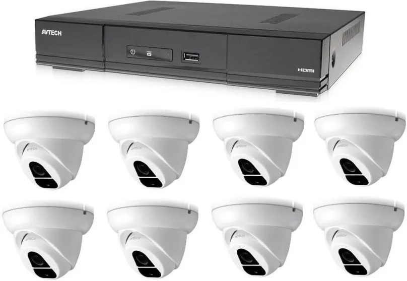Kamerový systém AVTECH 1x DVR DGD1009AV a 8x 2MPX Dome kamera DGC1004XFT, , aplikácia pre