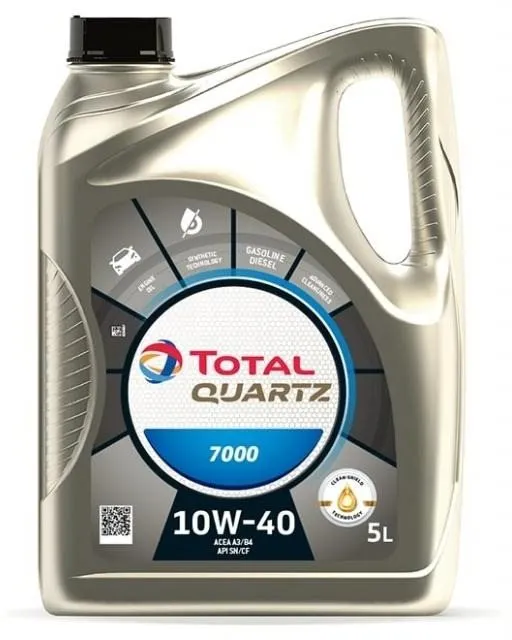 Motorový olej TOTAL QUARTZ 7000 10W40 5l, 10W-40, polosyntetický, API CF, CZ distribúcia,