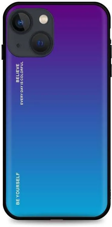 Kryt na mobil TopQ LUXURY iPhone 13 pevný dúhový purpurový 64752