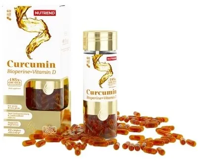Vitamín Nutrend Curcumin + Bioperine + Vitamín D, 60 kaps
