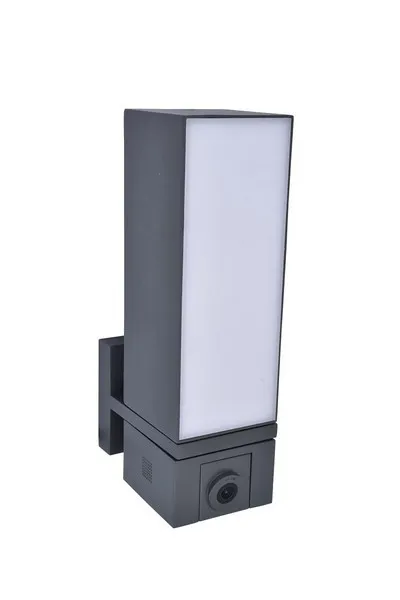 Lutec 5193814118 LED vonkajšie nástenné svietidlo Cuba s pohybovým čidlom 1x17,3W | 1000lm | 2700-6500K | IP44 - kamera, šedá